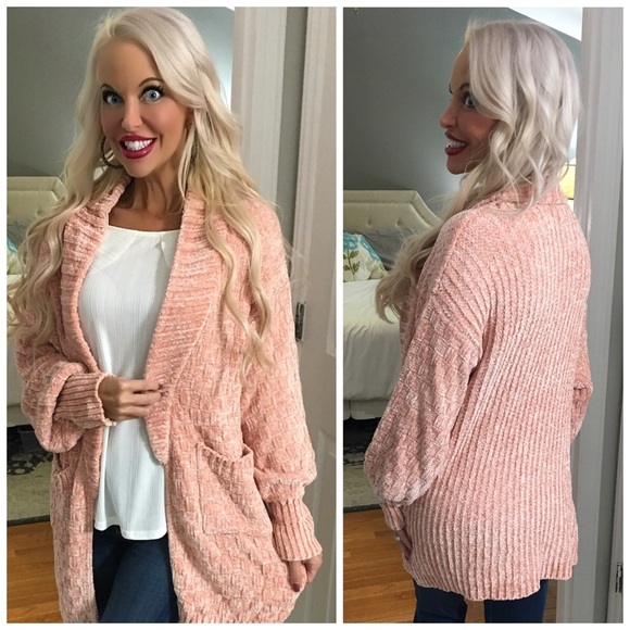 ❤️LAST 1! Blush Chenille Pocket Cardigan! - Picture 2 of 4